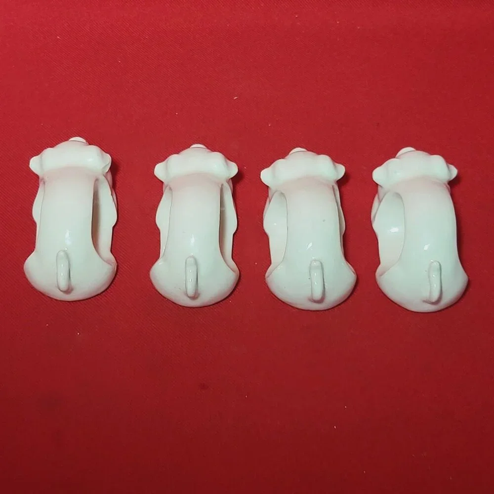 Vintage Napkin Holder Ring Pigs Porcelain White Piggy Napkin Rings Set of 4